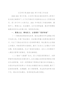 X区审计局2020-2021审计年度工作总结