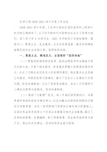 区审计局2020-2021审计年度工作总结