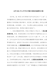全市2021年上半年乡村振兴战略实施情况汇报