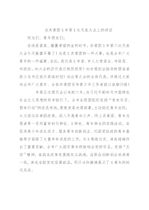 在共青团X市第X次代表大会上的讲话