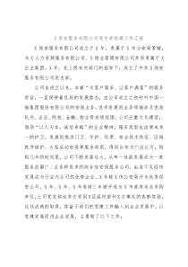 X保安服务有限公司党支部党建工作汇报
