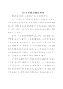 2022年县政银企对接会讲话稿