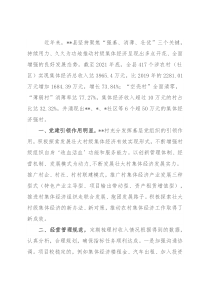 村级集体经济工作经验交流发言