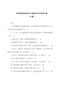 (14篇)市纪委监委优秀青年干部座谈会发言材料汇编