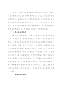 县农村黑臭水体治理情况汇报