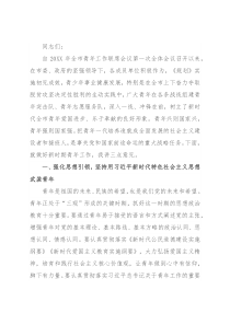 X市委书记在全市青年工作联席会议上的讲话