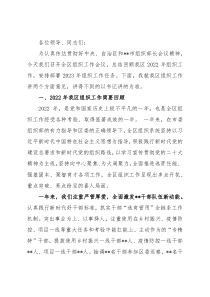 在2023年全区组织工作会议上的讲话