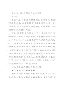 在全县乡村振兴工作推进大会上的讲话