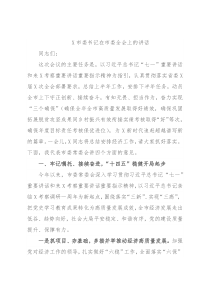 X市委书记在市委全会上的讲话