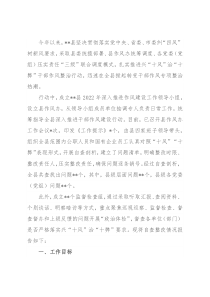 干部作风专项整治工作情况报告