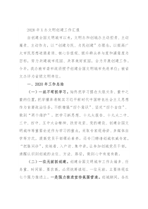2020年X办文明创建工作汇报