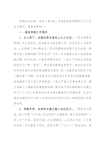 乡镇党委书记抓基层党建和人才工作述职报告