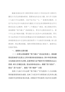 党组书记党史学习教育专题民主生活会对照检查材料