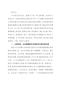 常务副市长在新区推进三项重点工作暨拆违治违动员大会上的讲话