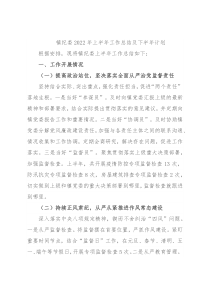 镇纪委2022年上半年工作总结及下半年计划