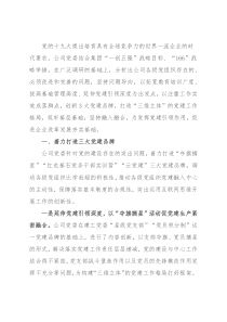 国企党建经验交流材料：以“三维立体”工作格局夯实党的工作基础