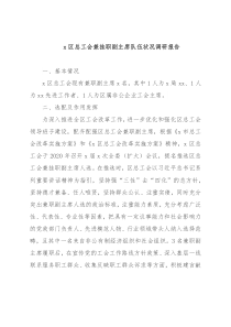 x区总工会兼挂职副主席队伍状况调研报告