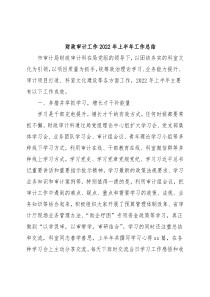财政审计工作2022年上半年工作总结
