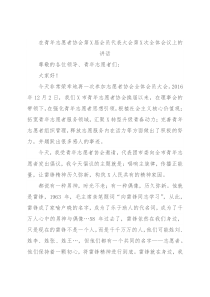 在青年志愿者协会第X届会员代表大会第X次全体会议上的讲话
