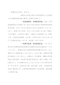 全市统计工作会上的发言材料
