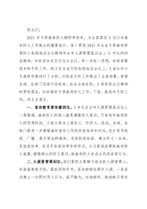 副市长在全市冬季森林防火电视电话会议上的讲话