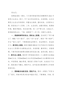 2022年度民主生活会点评讲话