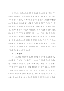 青年理论学习小组理论学习工作情况汇报